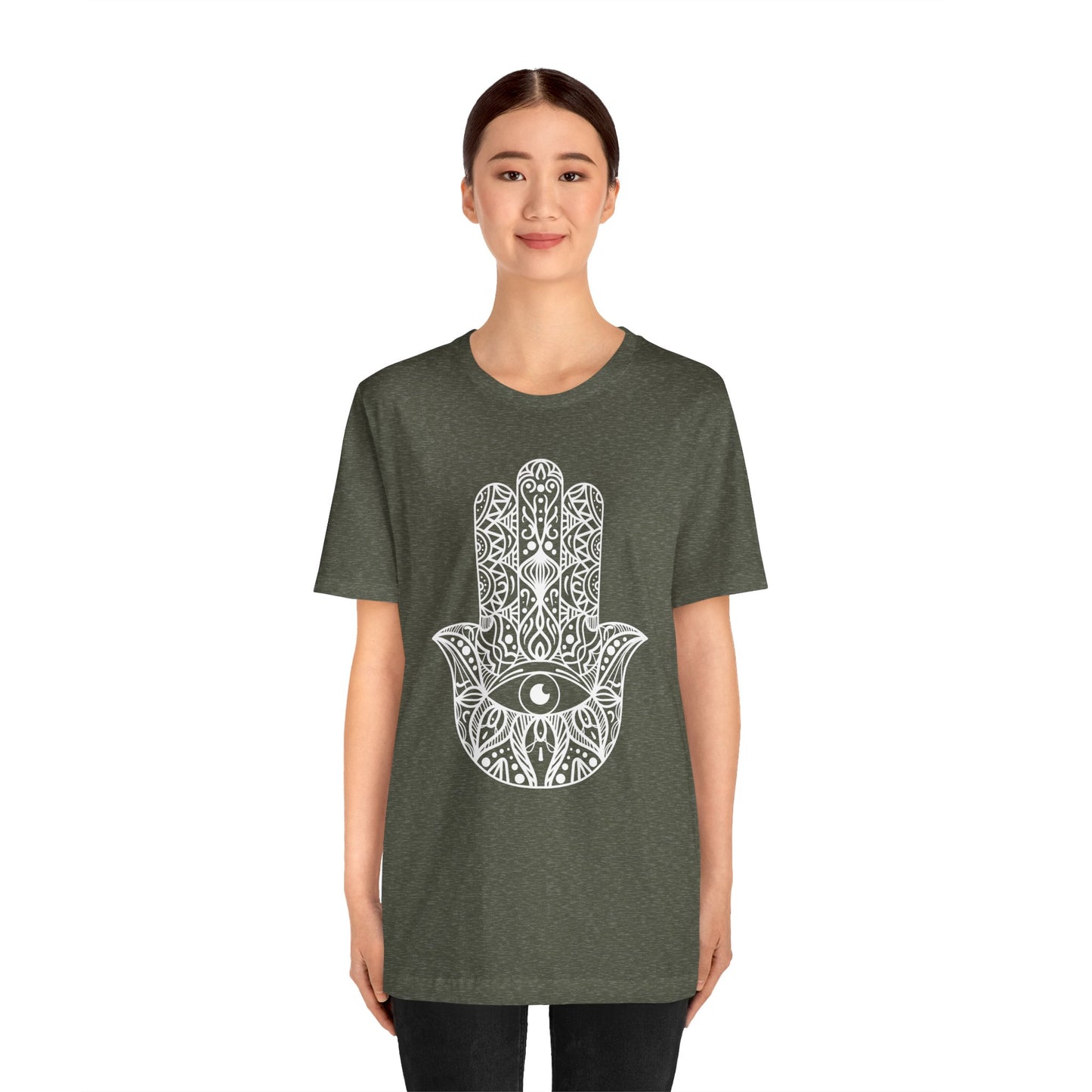 Pita Girl® Hamsa Palm Hand  Unisex Jersey Tee - Casual Comfort for Food Lovers