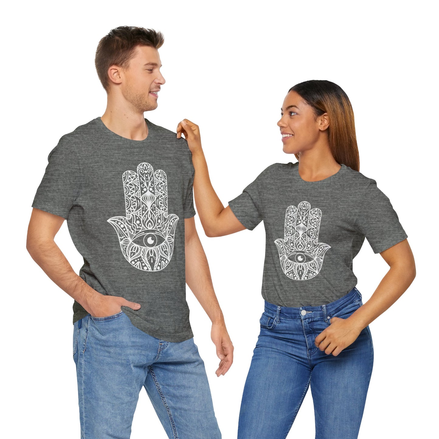 Pita Girl® Hamsa Palm Hand  Unisex Jersey Tee - Casual Comfort for Food Lovers