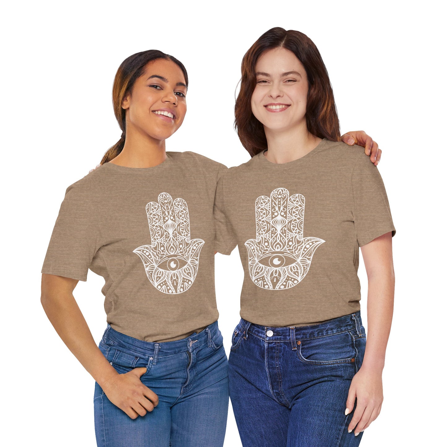 Pita Girl® Hamsa Palm Hand  Unisex Jersey Tee - Casual Comfort for Food Lovers