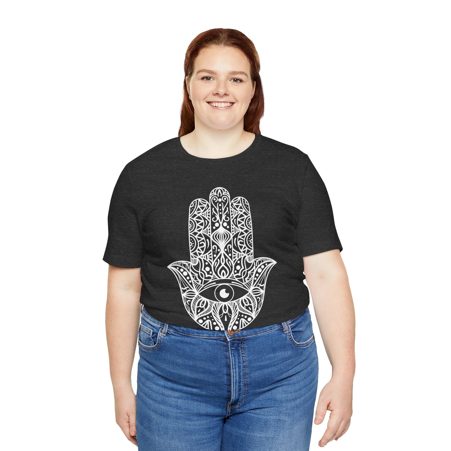 Pita Girl® Hamsa Palm Hand  Unisex Jersey Tee - Casual Comfort for Food Lovers