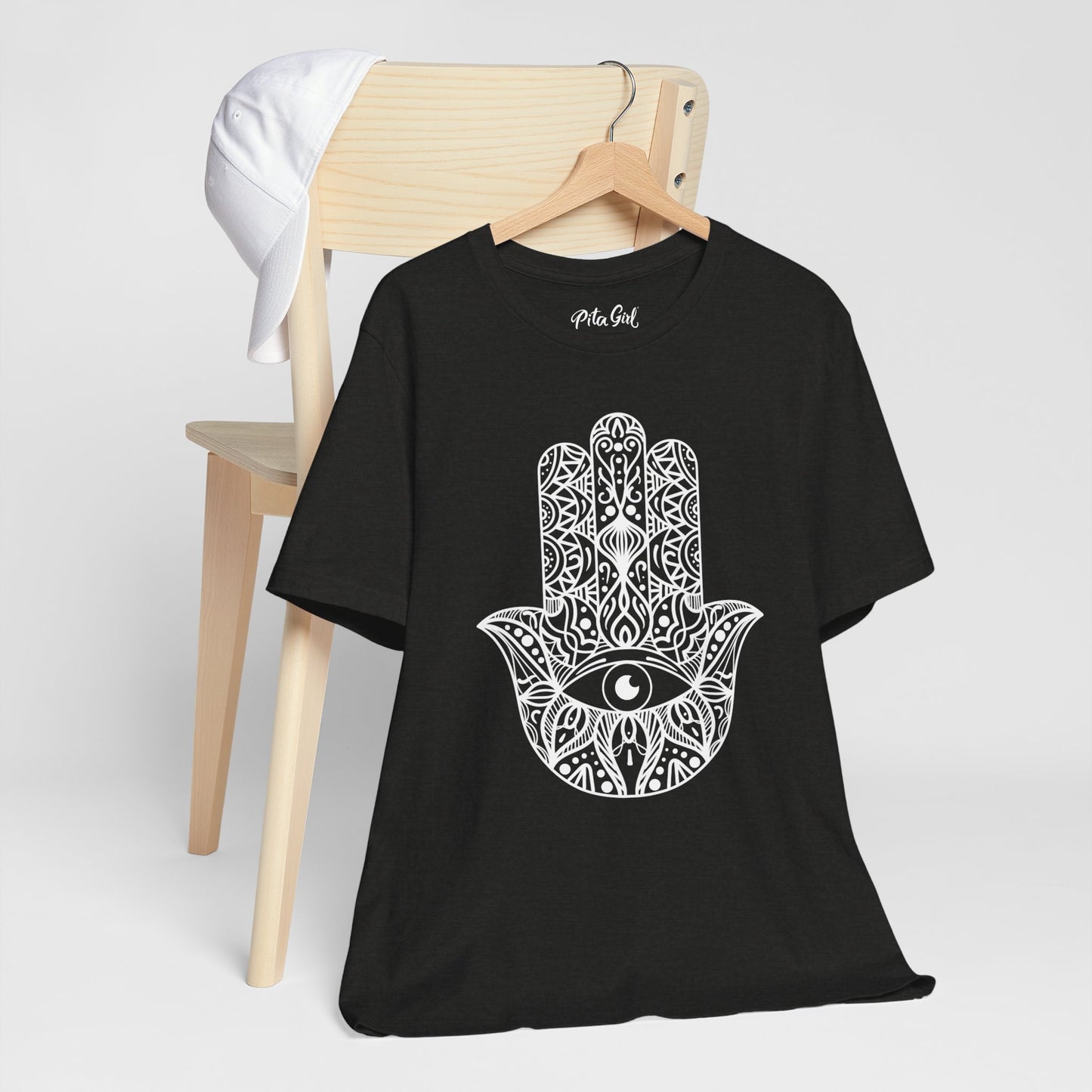 Pita Girl® Hamsa Palm Hand  Unisex Jersey Tee - Casual Comfort for Food Lovers