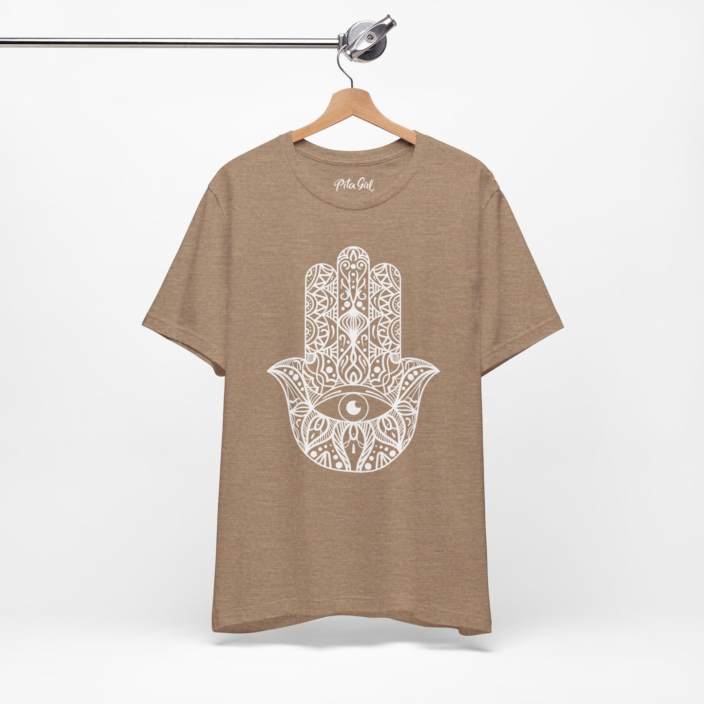 Pita Girl® Hamsa Palm Hand  Unisex Jersey Tee - Casual Comfort for Food Lovers