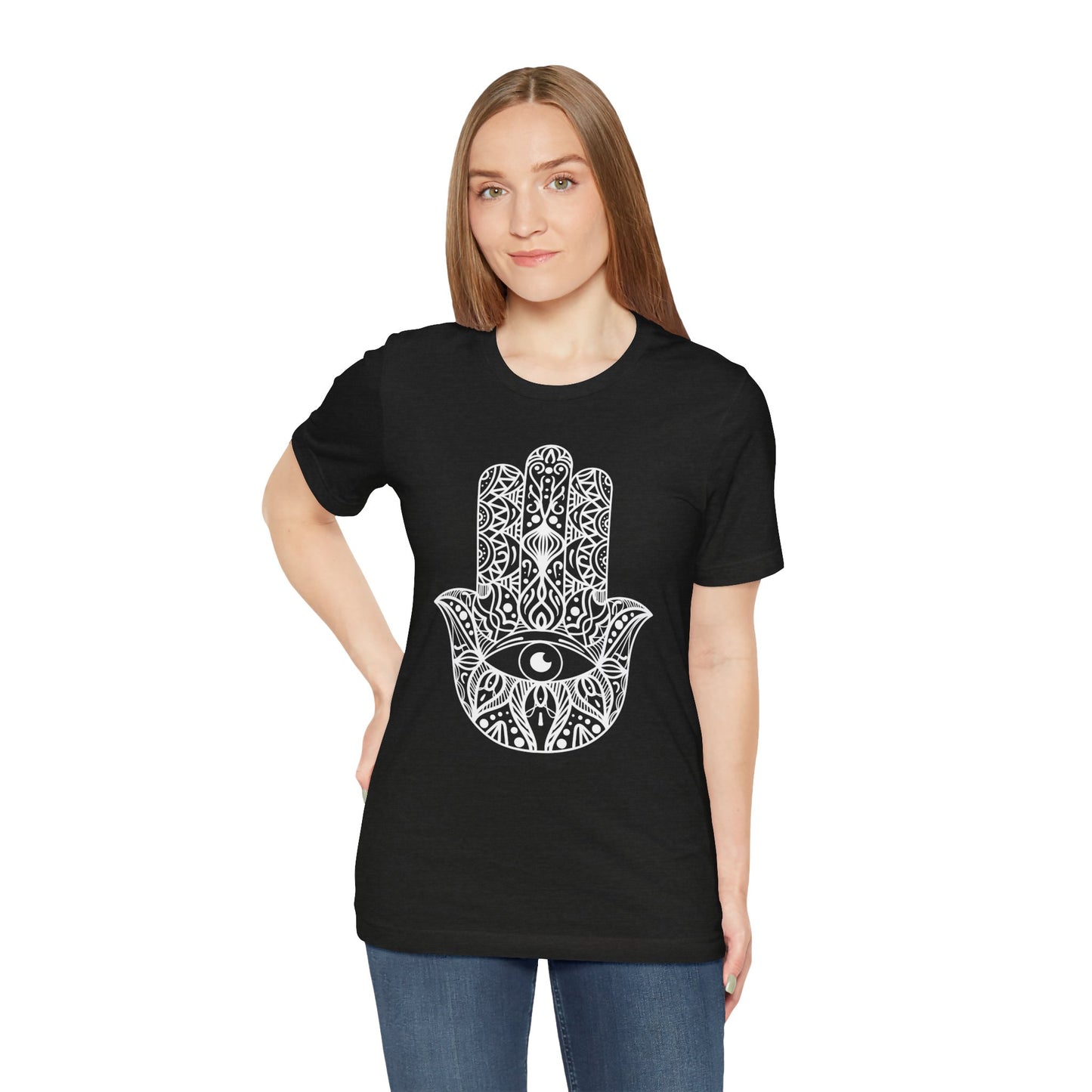Pita Girl® Hamsa Palm Hand  Unisex Jersey Tee - Casual Comfort for Food Lovers