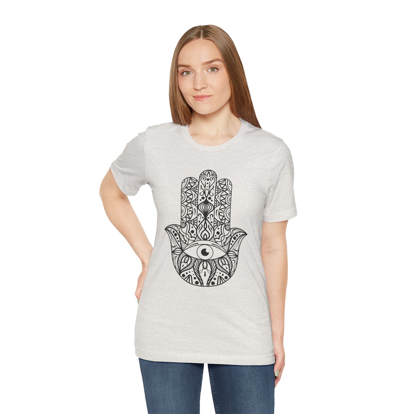 Pita Girl® Hamsa Palm Hand  Unisex Jersey Tee - Casual Comfort for Food Lovers