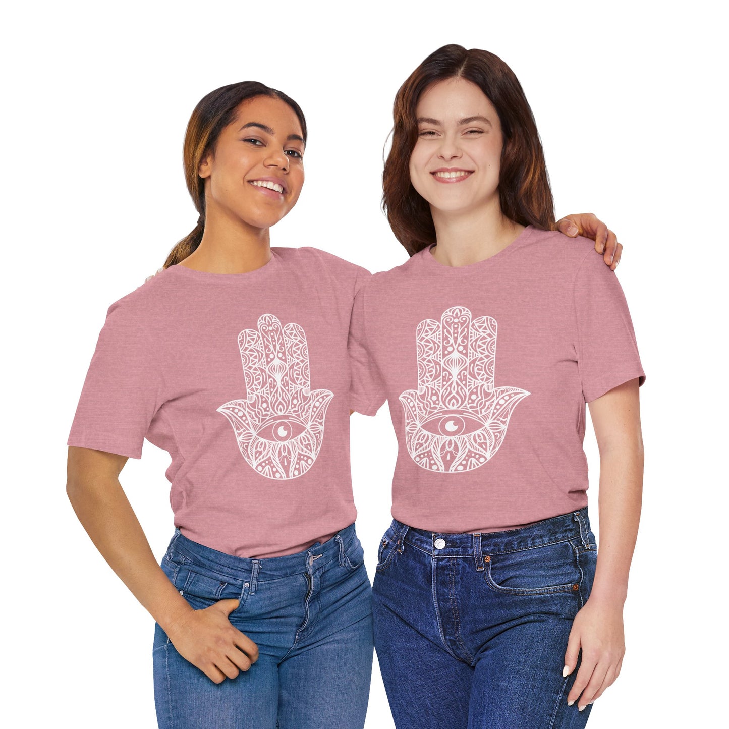 Pita Girl® Hamsa Palm Hand  Unisex Jersey Tee - Casual Comfort for Food Lovers