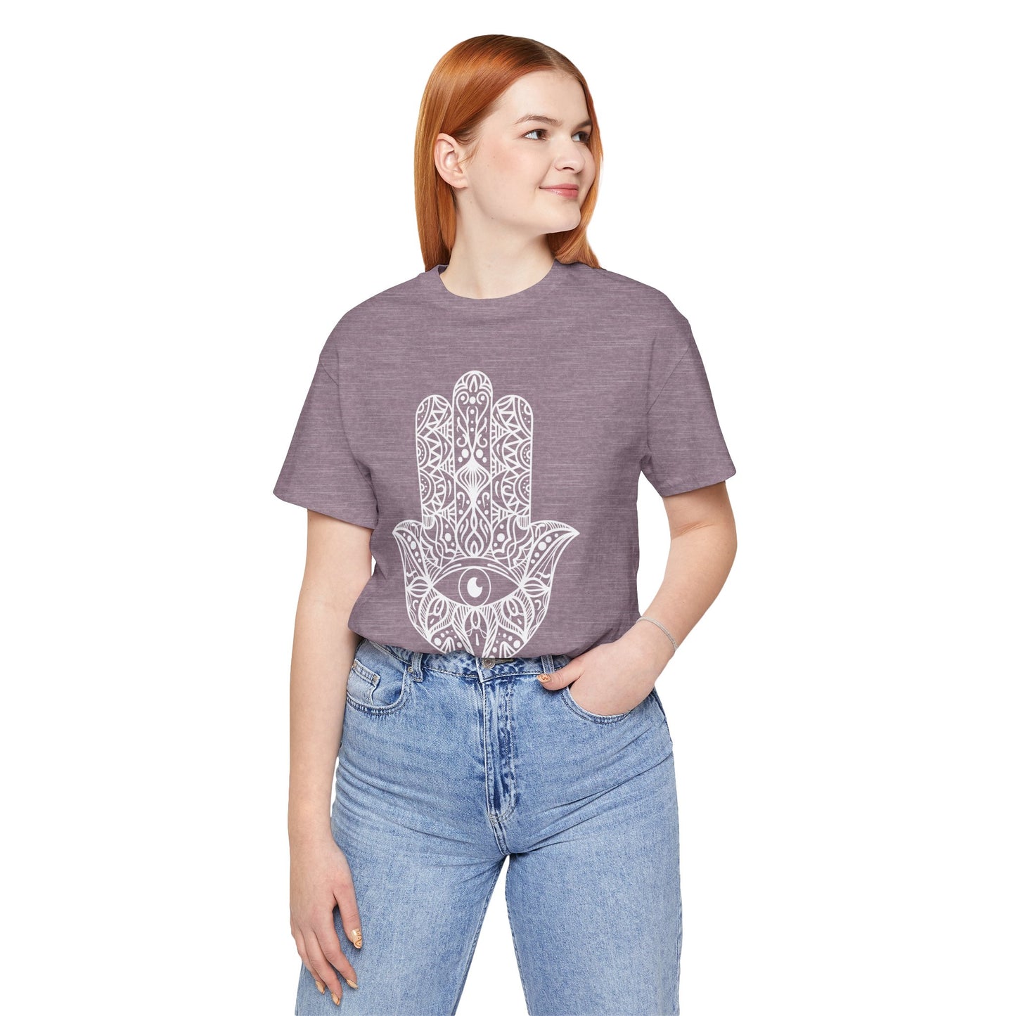 Pita Girl® Hamsa Palm Hand  Unisex Jersey Tee - Casual Comfort for Food Lovers