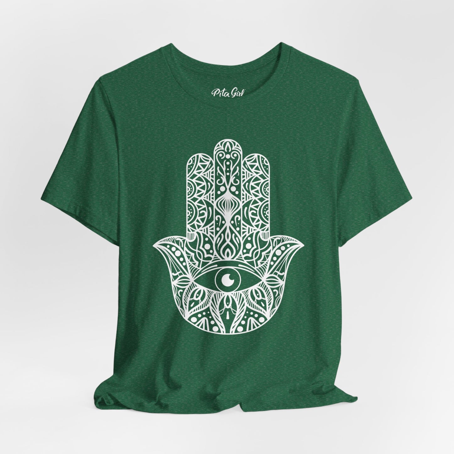 Pita Girl® Hamsa Palm Hand  Unisex Jersey Tee - Casual Comfort for Food Lovers
