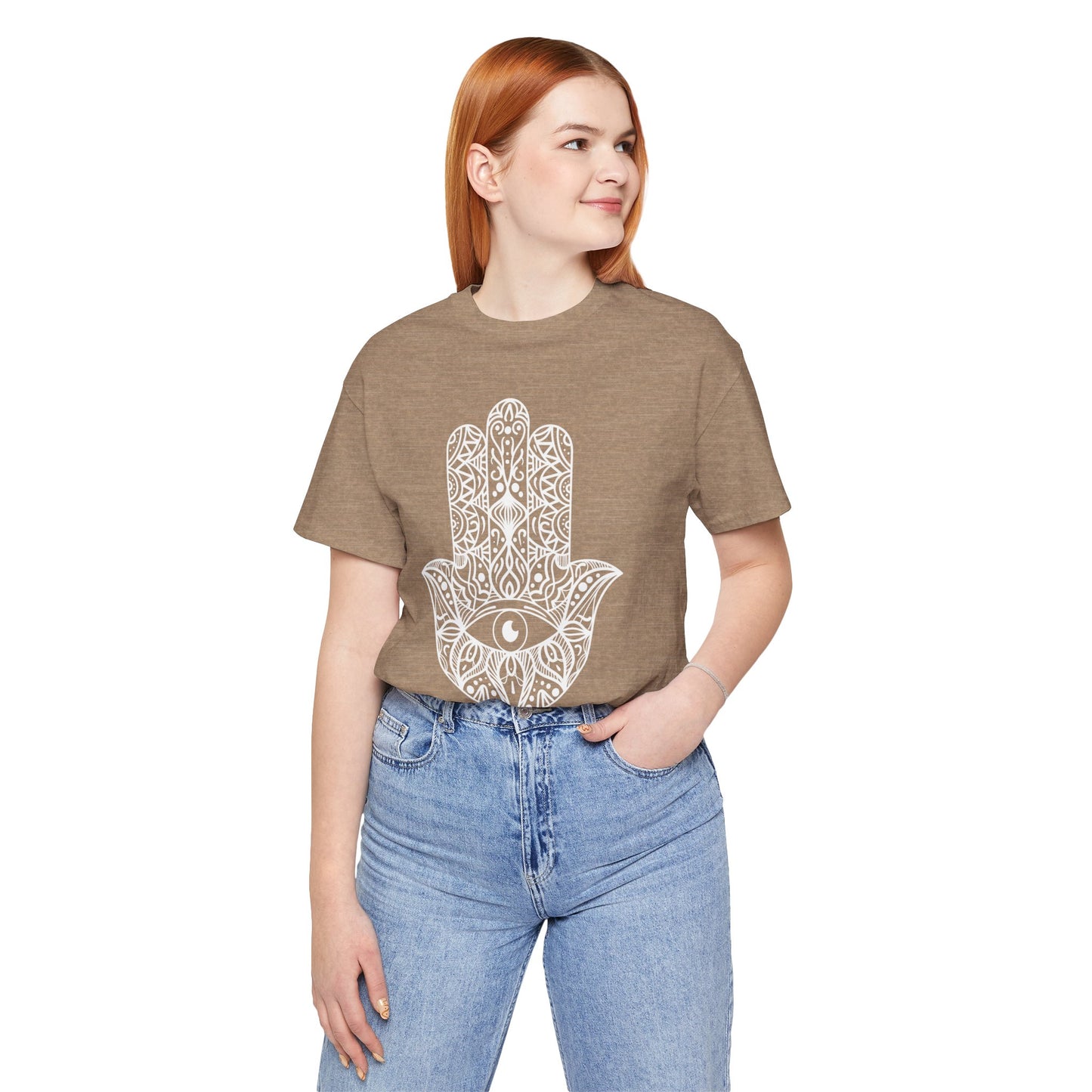 Pita Girl® Hamsa Palm Hand  Unisex Jersey Tee - Casual Comfort for Food Lovers