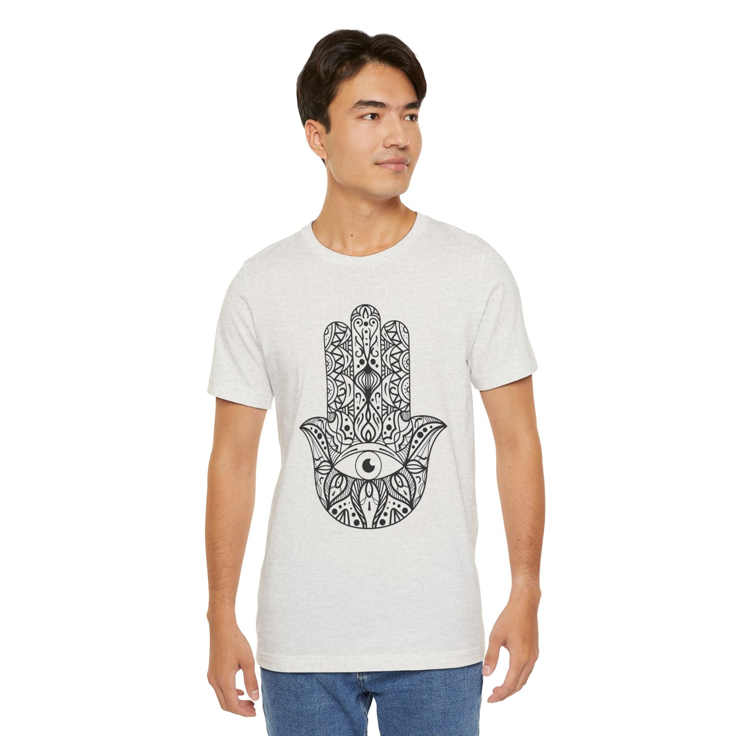 Pita Girl® Hamsa Palm Hand  Unisex Jersey Tee - Casual Comfort for Food Lovers