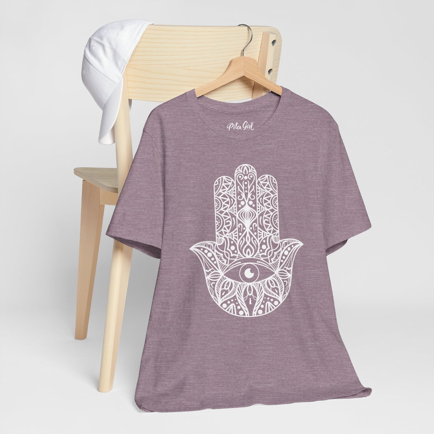 Pita Girl® Hamsa Palm Hand  Unisex Jersey Tee - Casual Comfort for Food Lovers