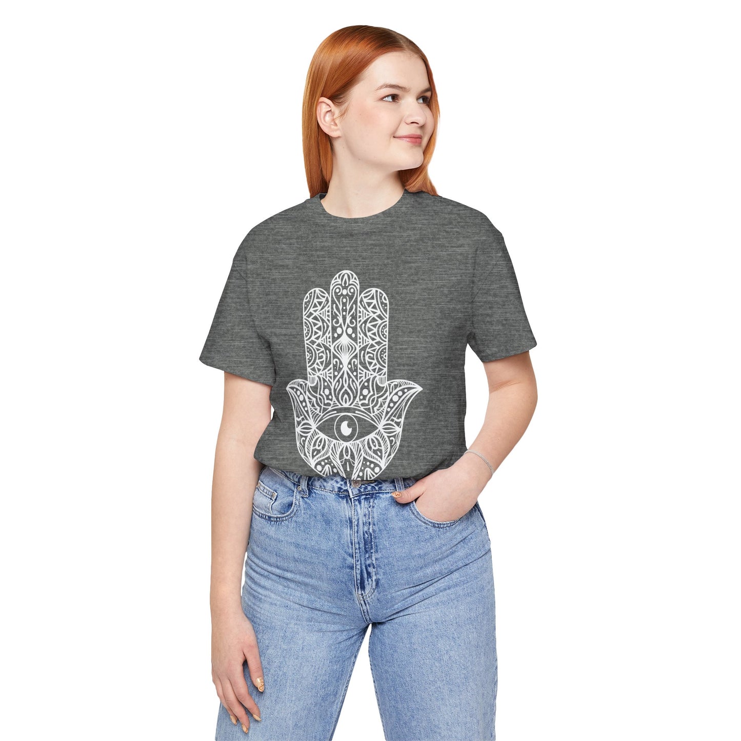 Pita Girl® Hamsa Palm Hand  Unisex Jersey Tee - Casual Comfort for Food Lovers