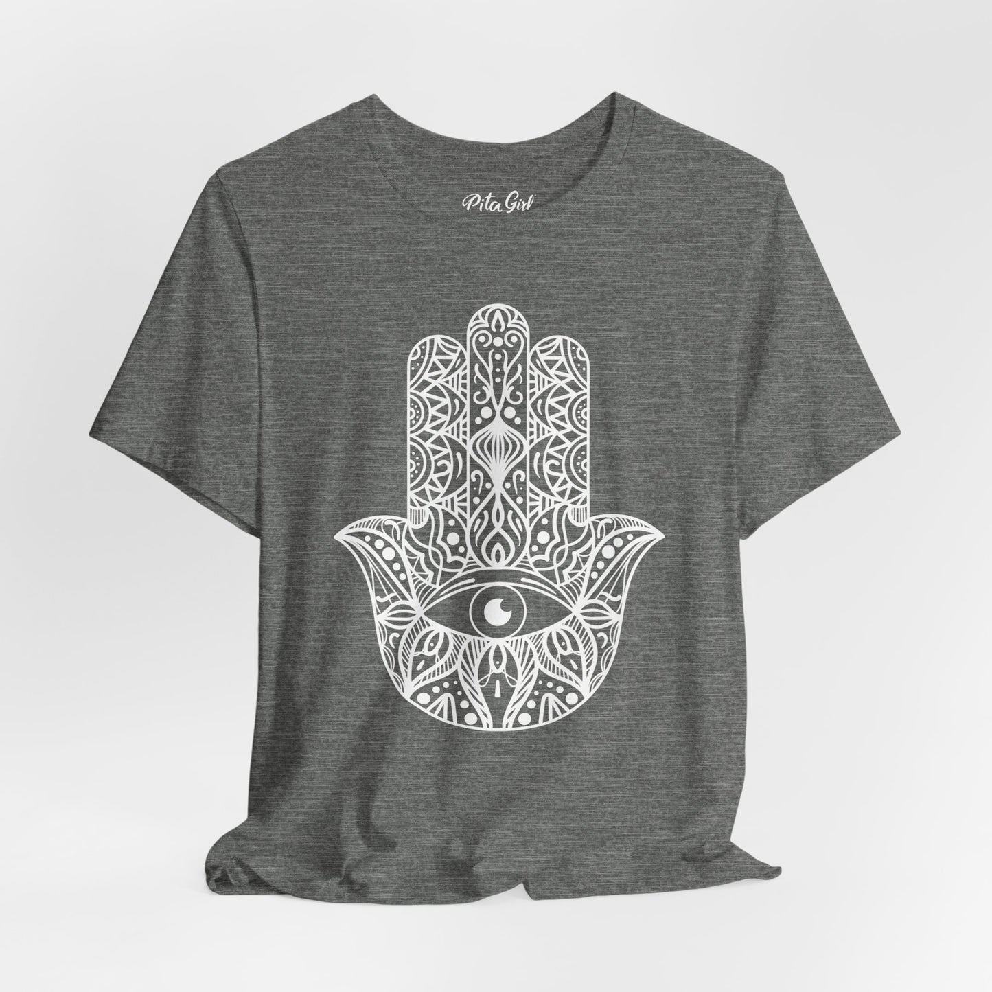 Pita Girl® Hamsa Palm Hand  Unisex Jersey Tee - Casual Comfort for Food Lovers