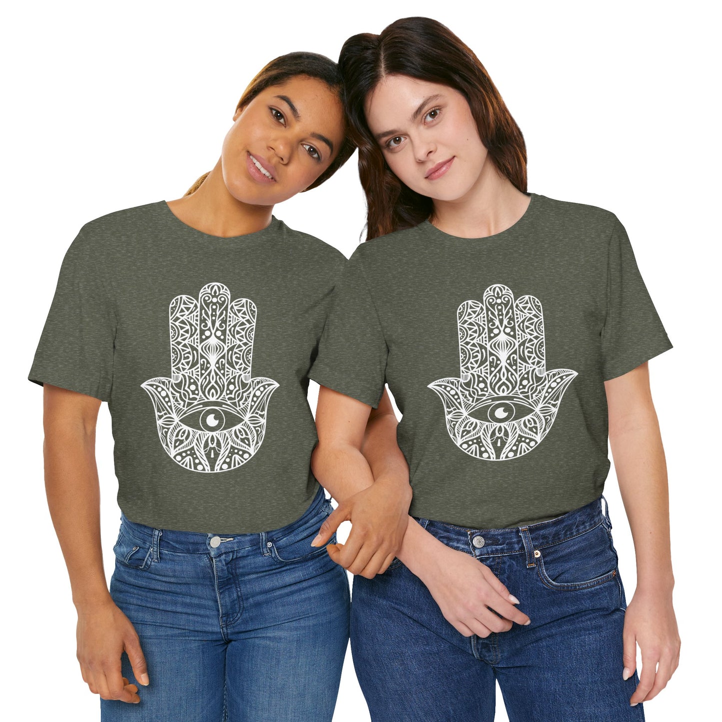 Pita Girl® Hamsa Palm Hand  Unisex Jersey Tee - Casual Comfort for Food Lovers