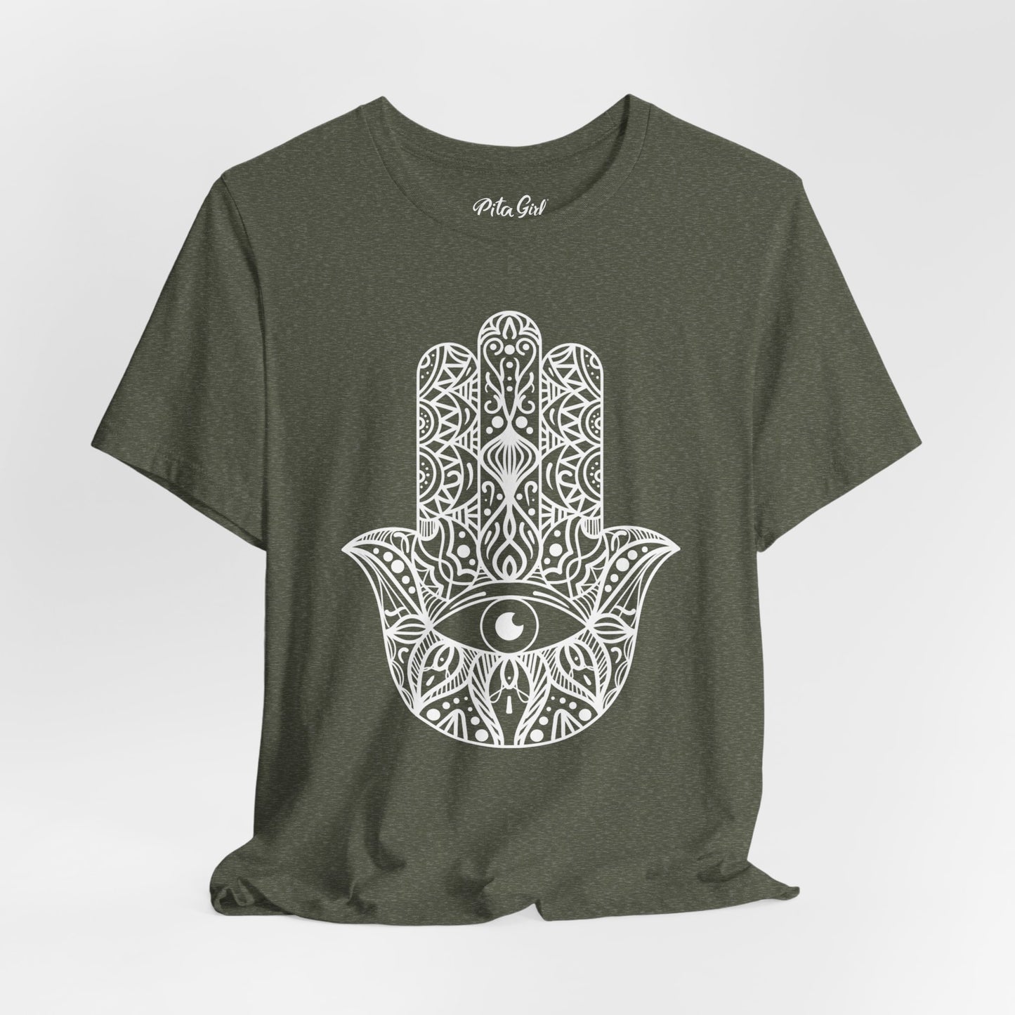Pita Girl® Hamsa Palm Hand  Unisex Jersey Tee - Casual Comfort for Food Lovers