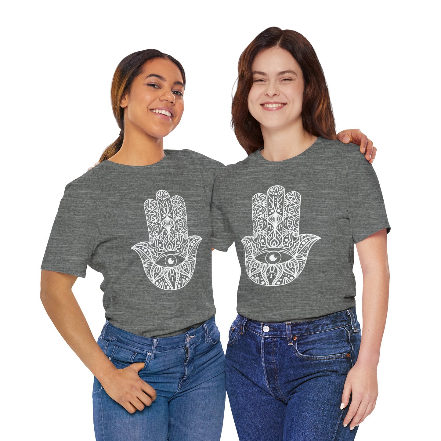 Pita Girl® Hamsa Palm Hand  Unisex Jersey Tee - Casual Comfort for Food Lovers