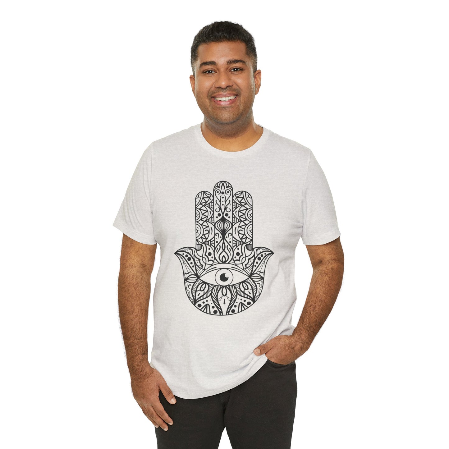 Pita Girl® Hamsa Palm Hand  Unisex Jersey Tee - Casual Comfort for Food Lovers