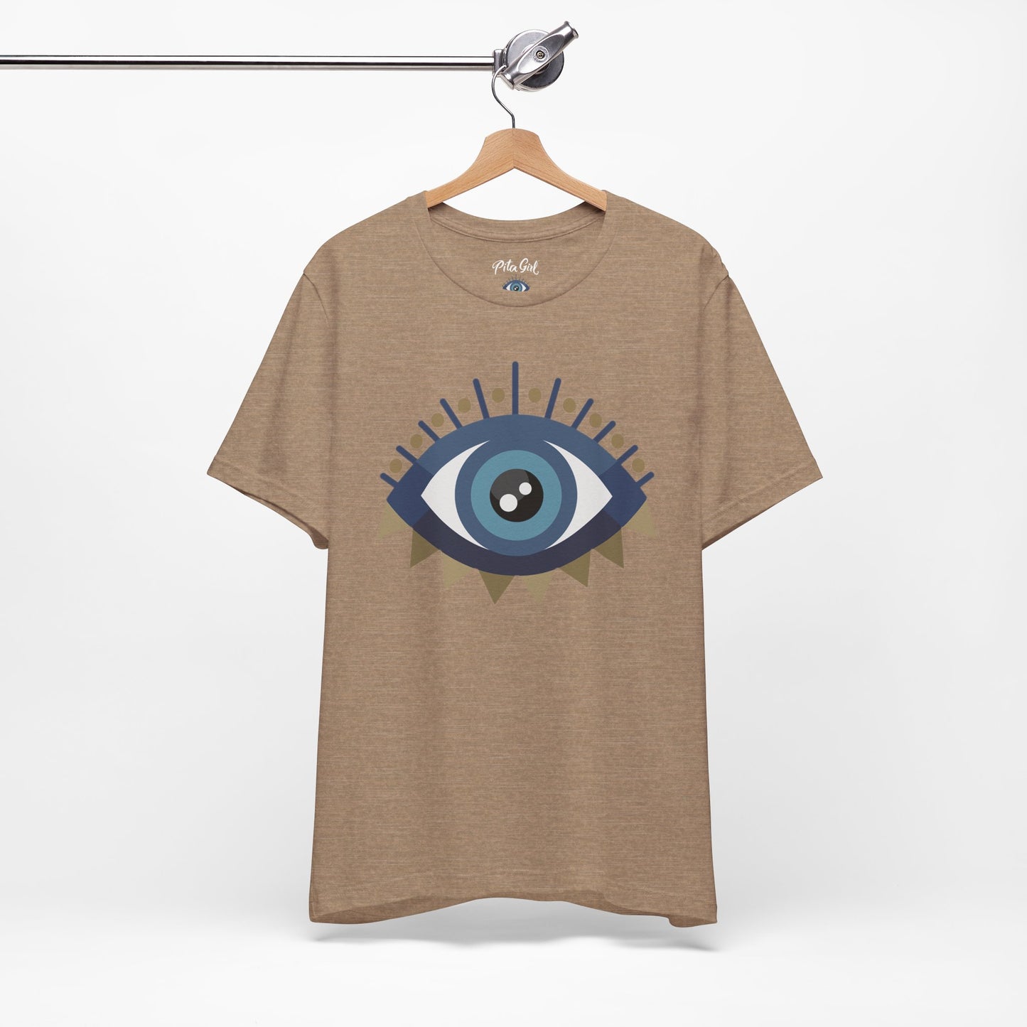 Pita Girl® Evil Eye Protection Unisex Jersey Tee - Casual Comfort for Food Lovers