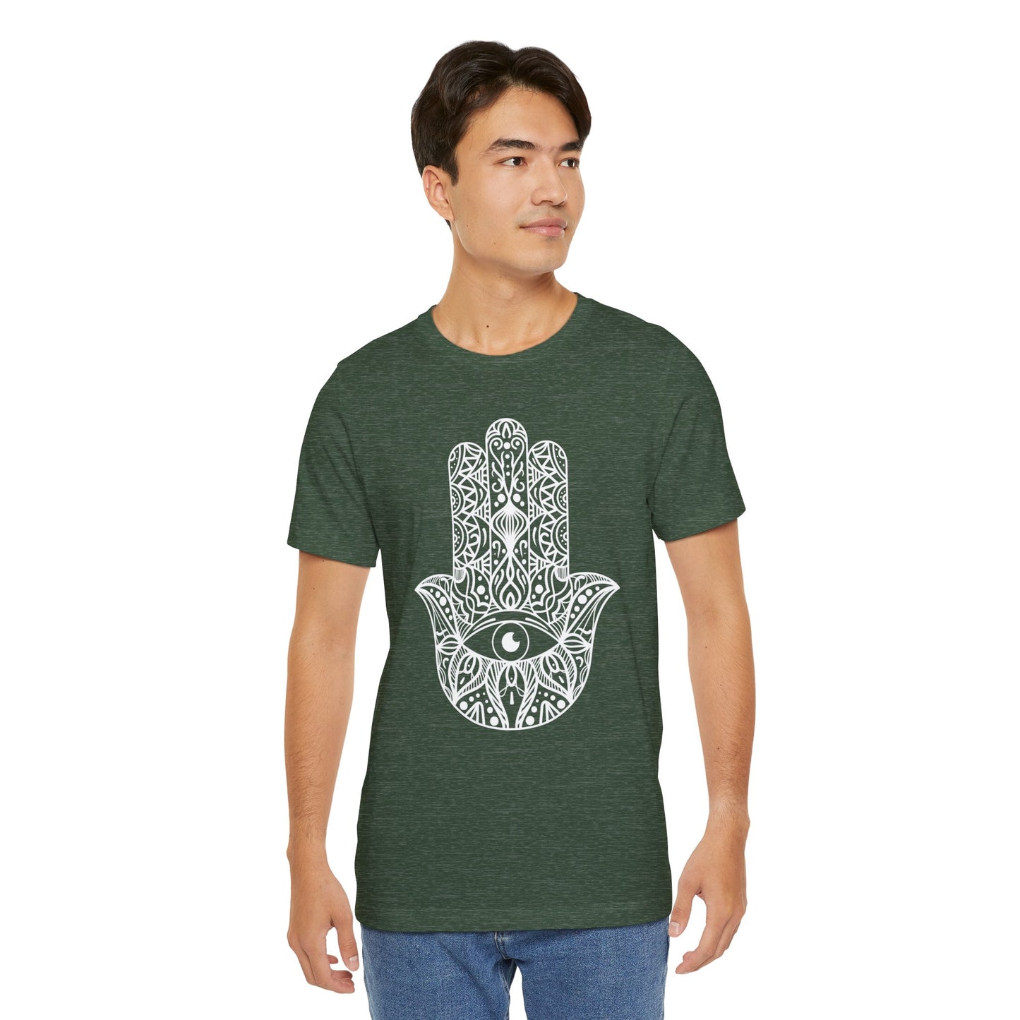 Pita Girl® Hamsa Palm Hand  Unisex Jersey Tee - Casual Comfort for Food Lovers