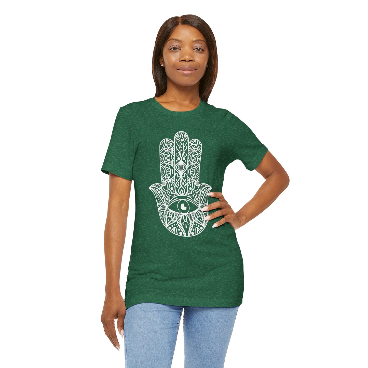 Pita Girl® Hamsa Palm Hand  Unisex Jersey Tee - Casual Comfort for Food Lovers