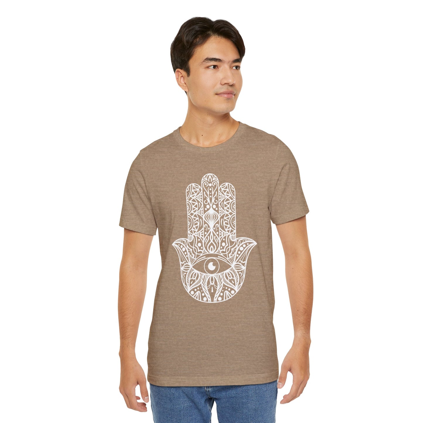 Pita Girl® Hamsa Palm Hand  Unisex Jersey Tee - Casual Comfort for Food Lovers