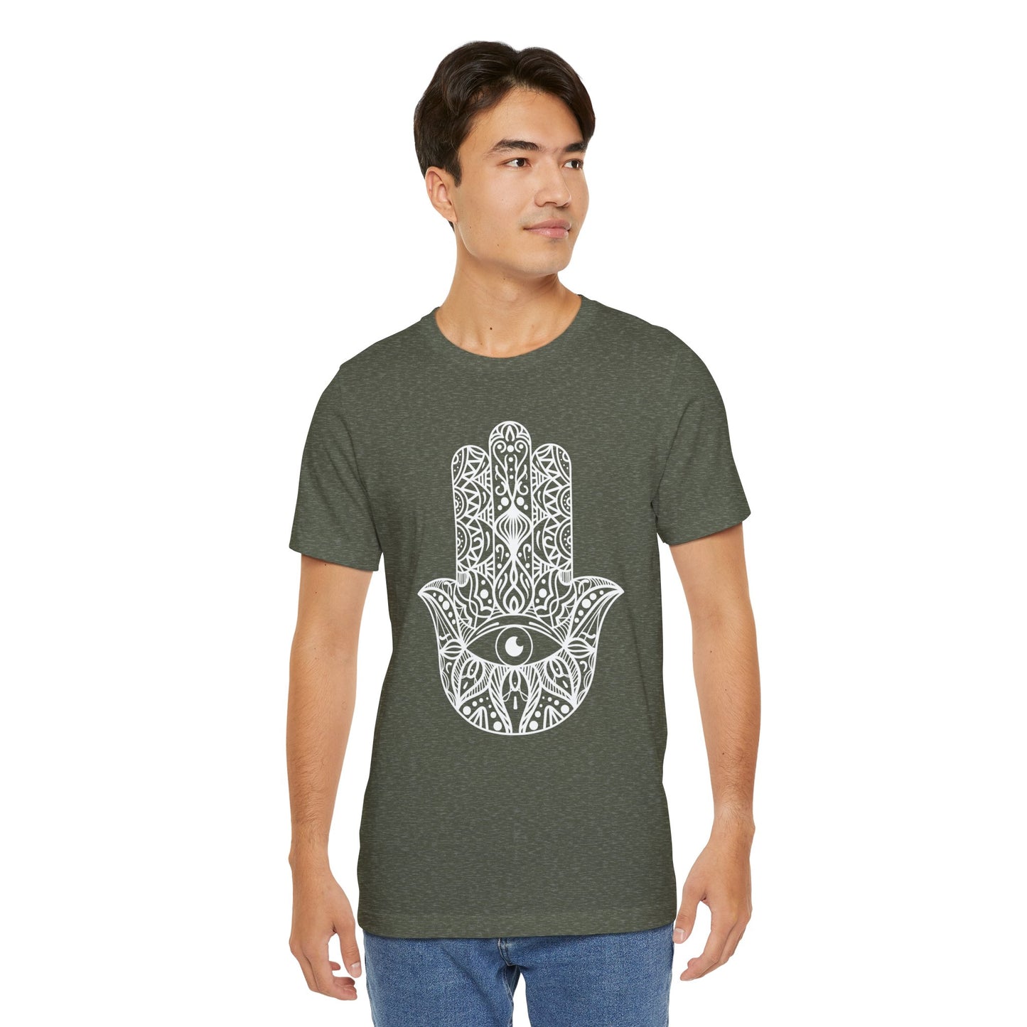 Pita Girl® Hamsa Palm Hand  Unisex Jersey Tee - Casual Comfort for Food Lovers