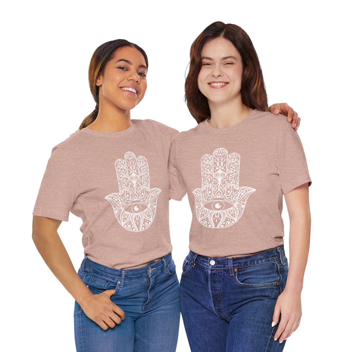 Pita Girl® Hamsa Palm Hand  Unisex Jersey Tee - Casual Comfort for Food Lovers