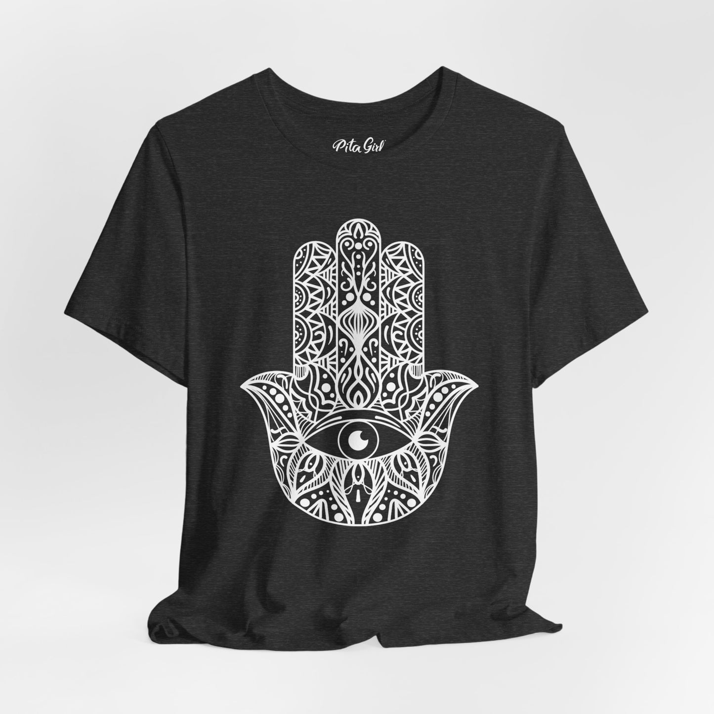 Pita Girl® Hamsa Palm Hand  Unisex Jersey Tee - Casual Comfort for Food Lovers