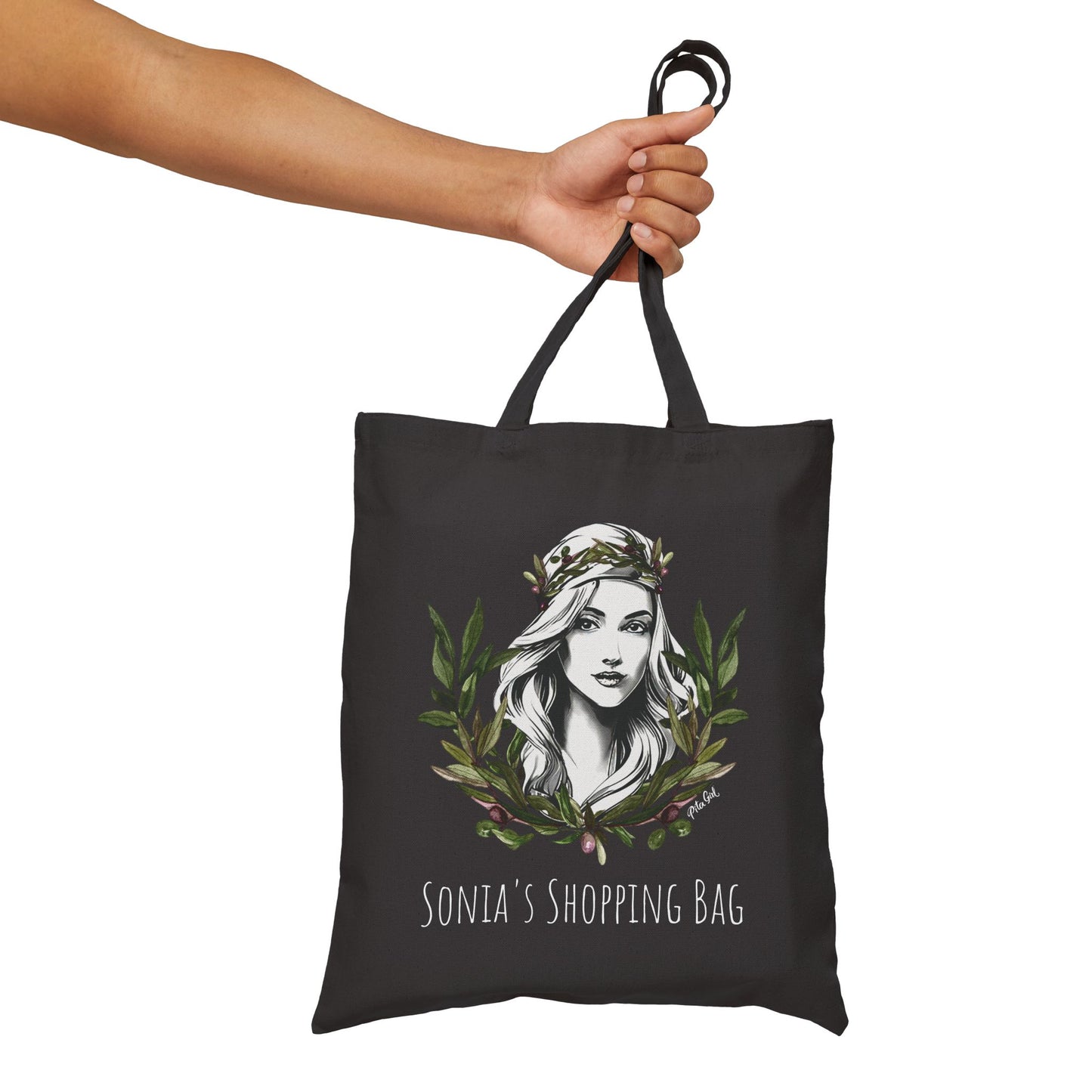 Personalized Bohemian Floral Tote Bag - Eco-Friendly Canvas Carryall with Elegant Woman Design