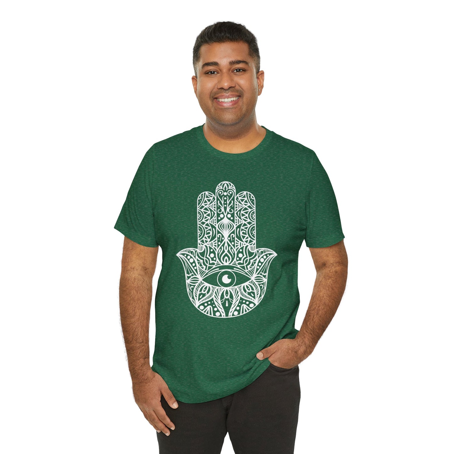 Pita Girl® Hamsa Palm Hand  Unisex Jersey Tee - Casual Comfort for Food Lovers