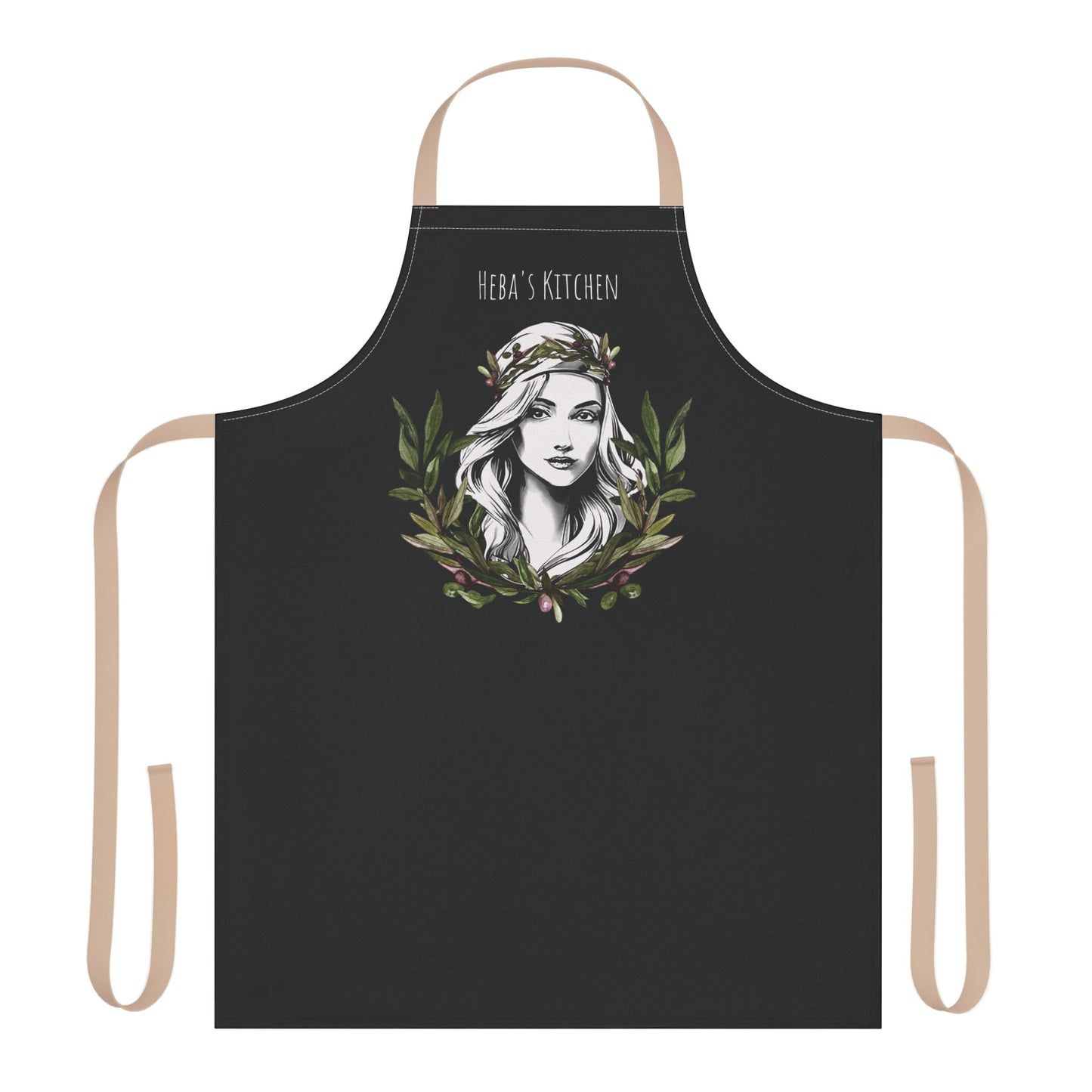 Personalized Pita Girl Wreath Apron with 5-Color Straps - Perfect for Cooking & Gift Giving
