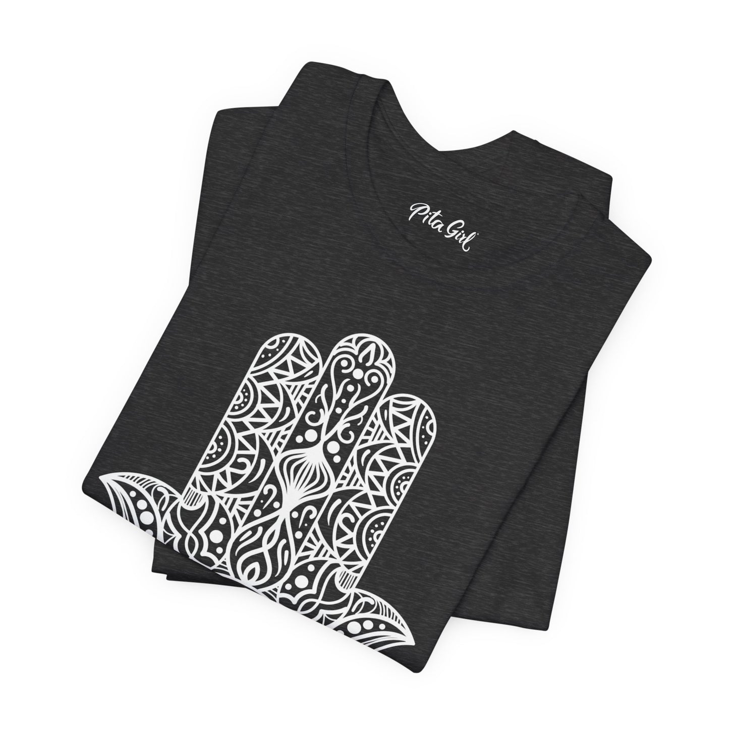 Pita Girl® Hamsa Palm Hand  Unisex Jersey Tee - Casual Comfort for Food Lovers