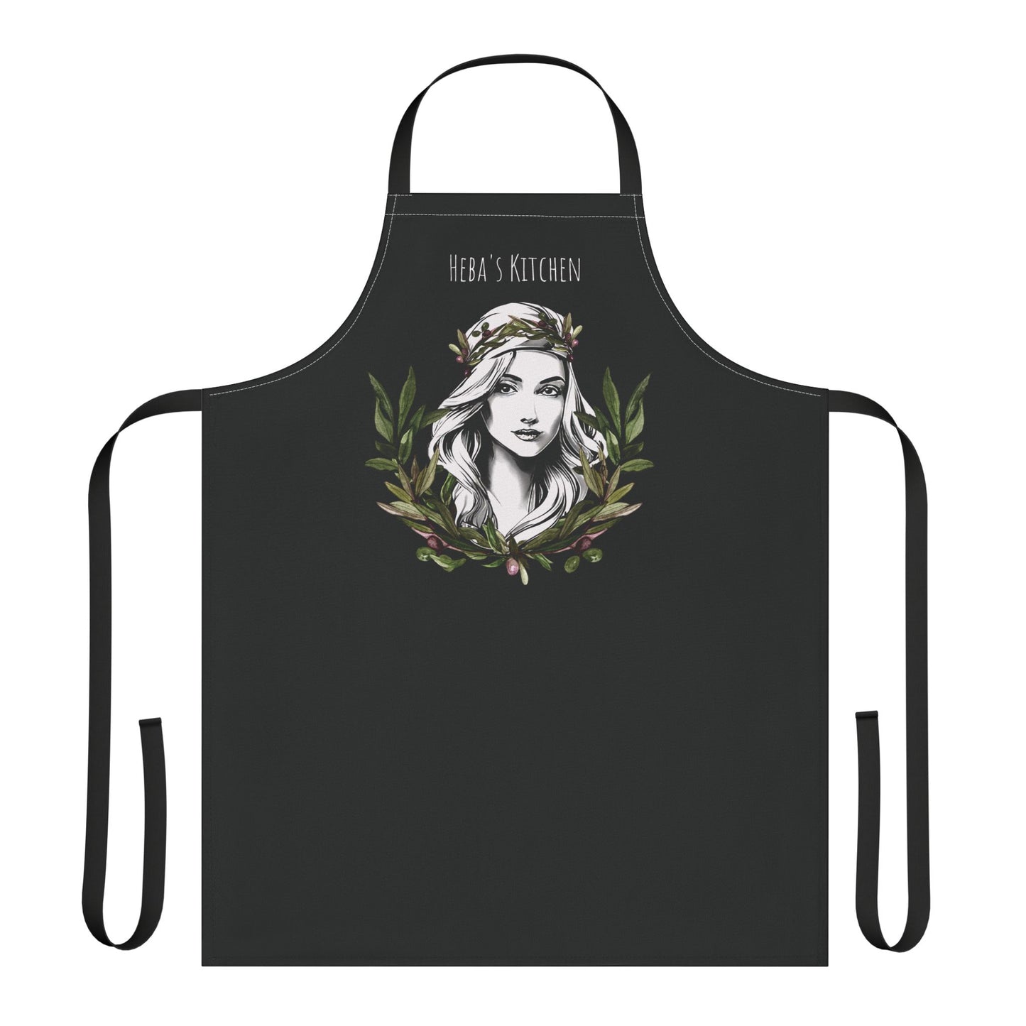 Personalized Pita Girl Wreath Apron with 5-Color Straps - Perfect for Cooking & Gift Giving