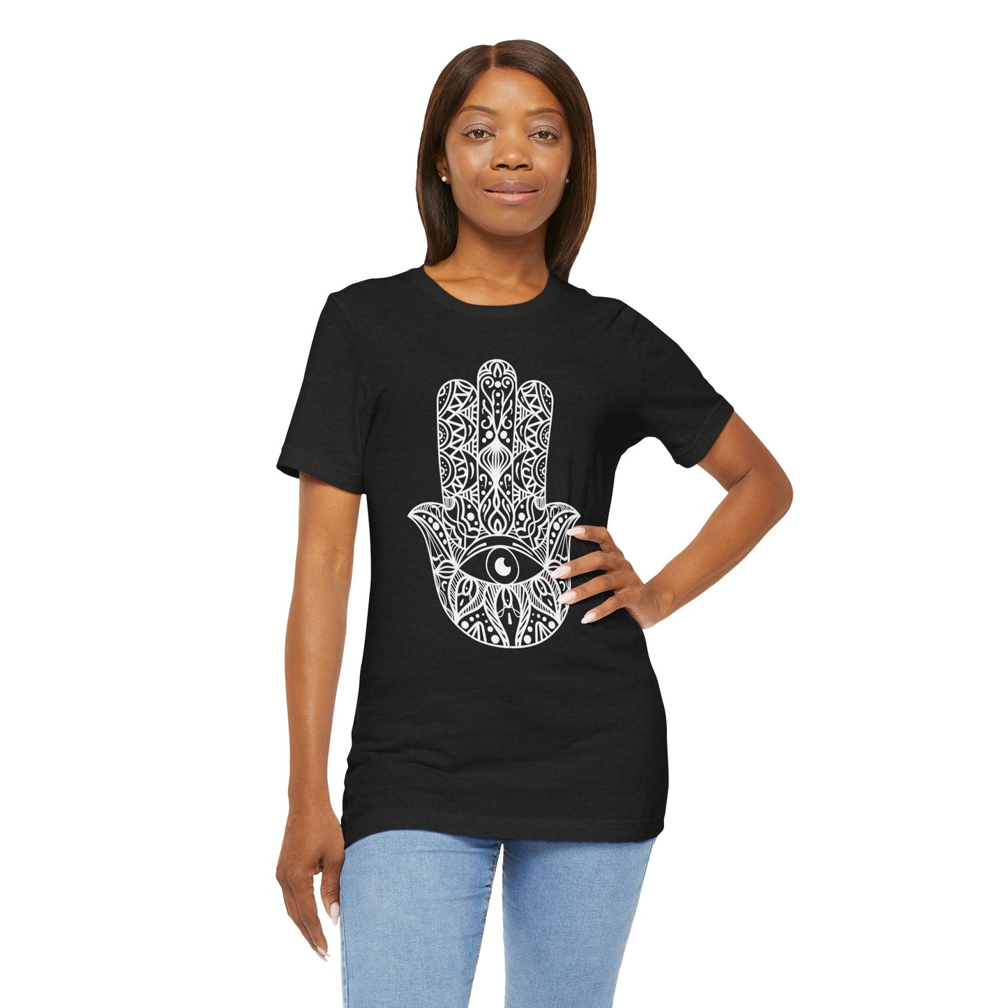 Pita Girl® Hamsa Palm Hand  Unisex Jersey Tee - Casual Comfort for Food Lovers