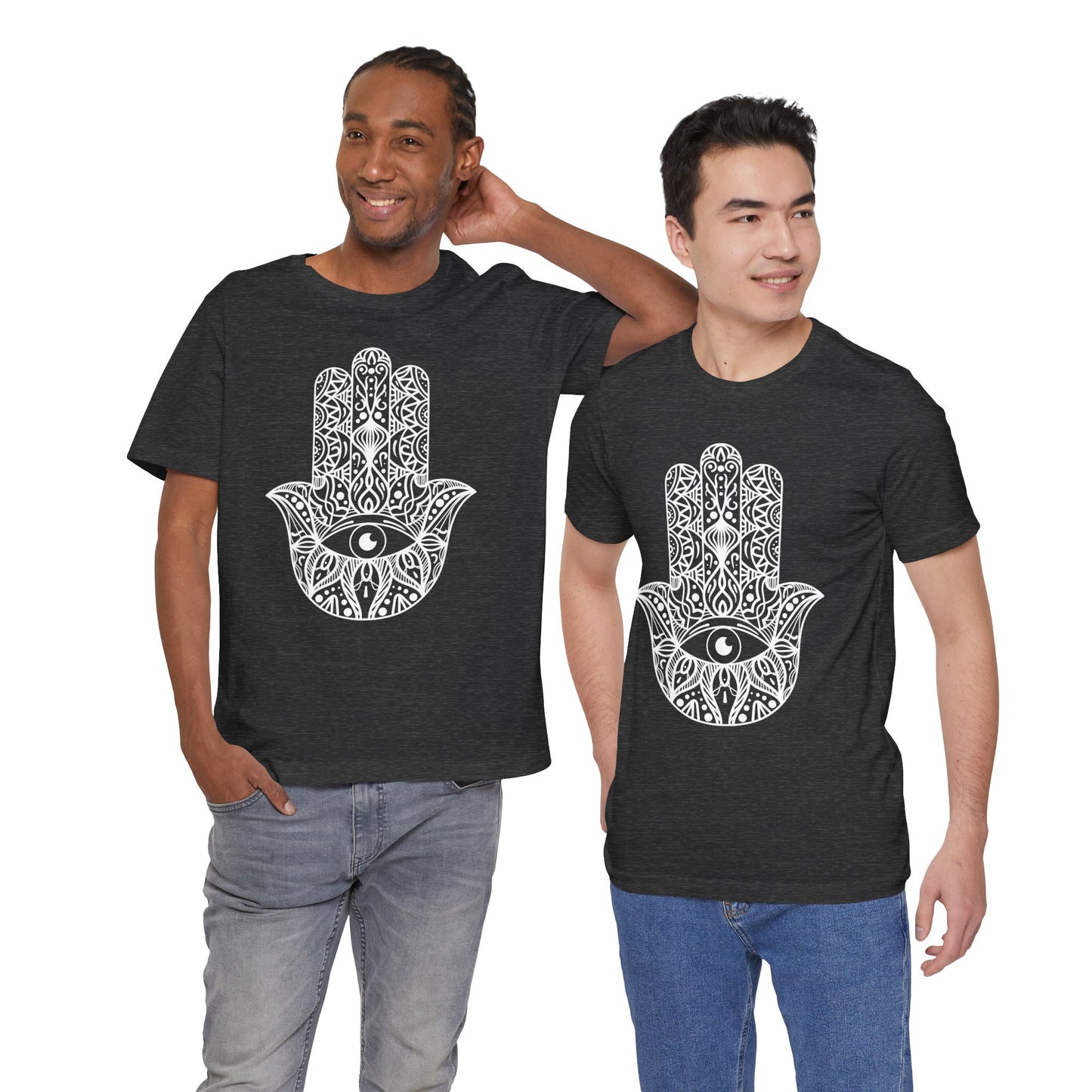 Pita Girl® Hamsa Palm Hand  Unisex Jersey Tee - Casual Comfort for Food Lovers