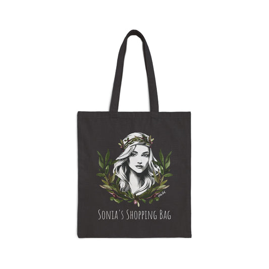 Personalized Bohemian Floral Tote Bag - Eco-Friendly Canvas Carryall with Elegant Woman Design