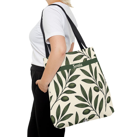 Personalized Olive Leaf Tote Bag - Eco-Friendly Fashion Accessory