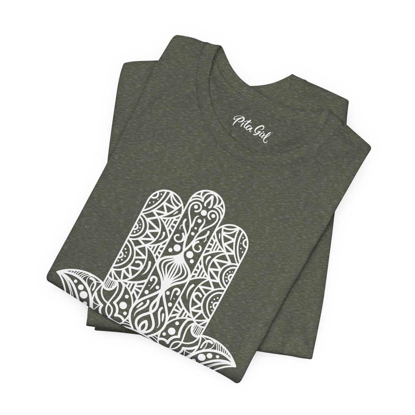 Pita Girl® Hamsa Palm Hand  Unisex Jersey Tee - Casual Comfort for Food Lovers