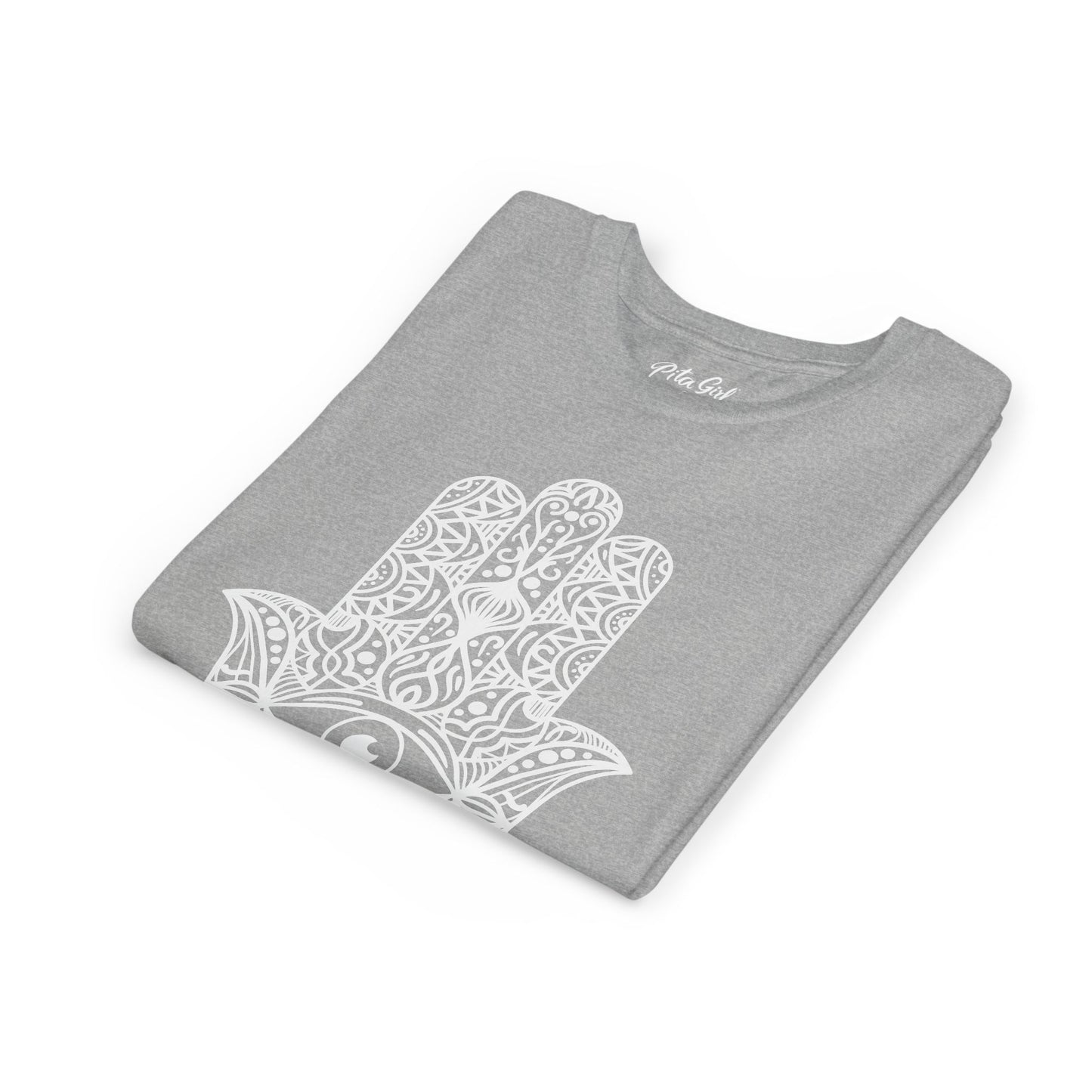 Youth Short Sleeve Tee with Hamsa Design - Boho Chic T-Shirt for Spiritual Kids
