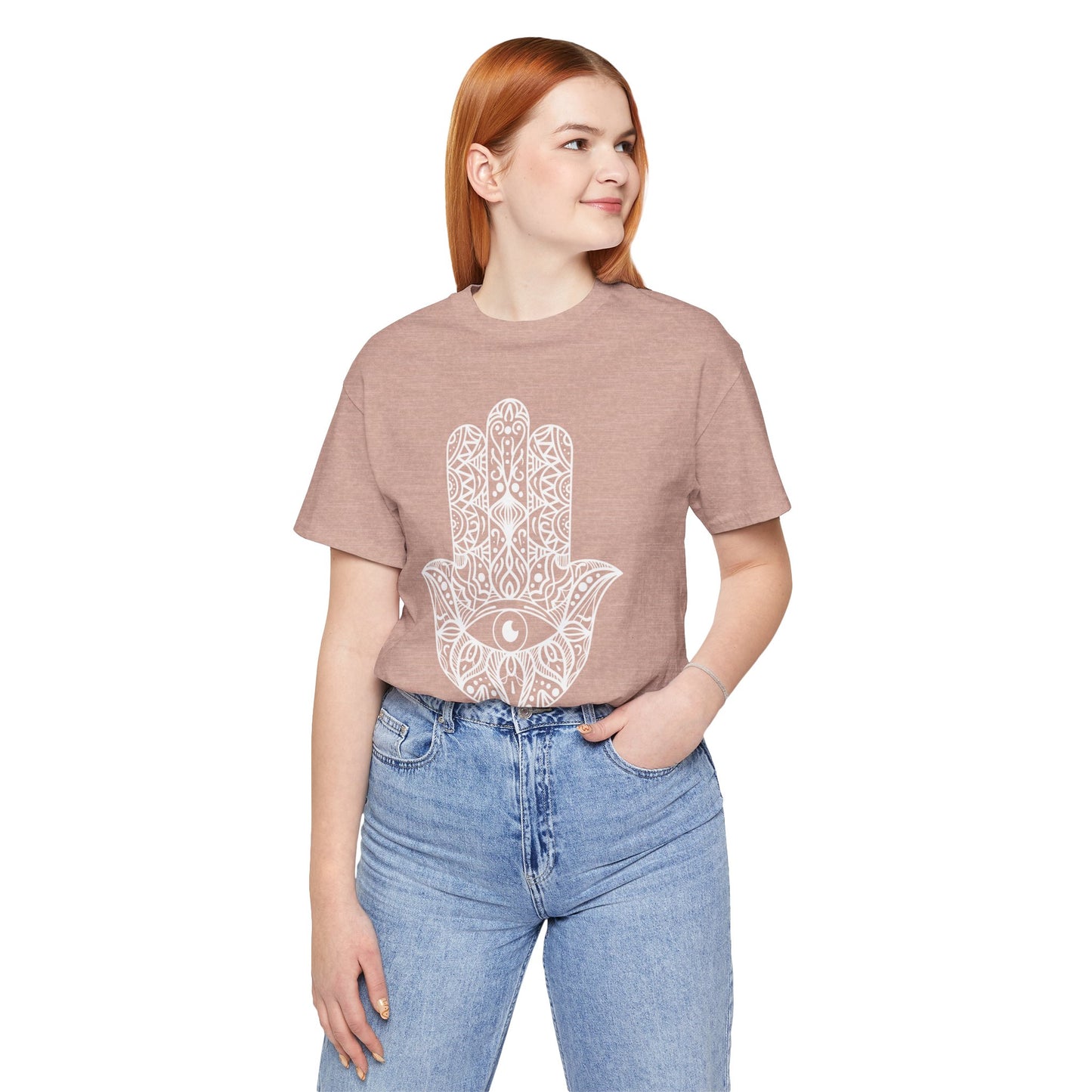 Pita Girl® Hamsa Palm Hand  Unisex Jersey Tee - Casual Comfort for Food Lovers