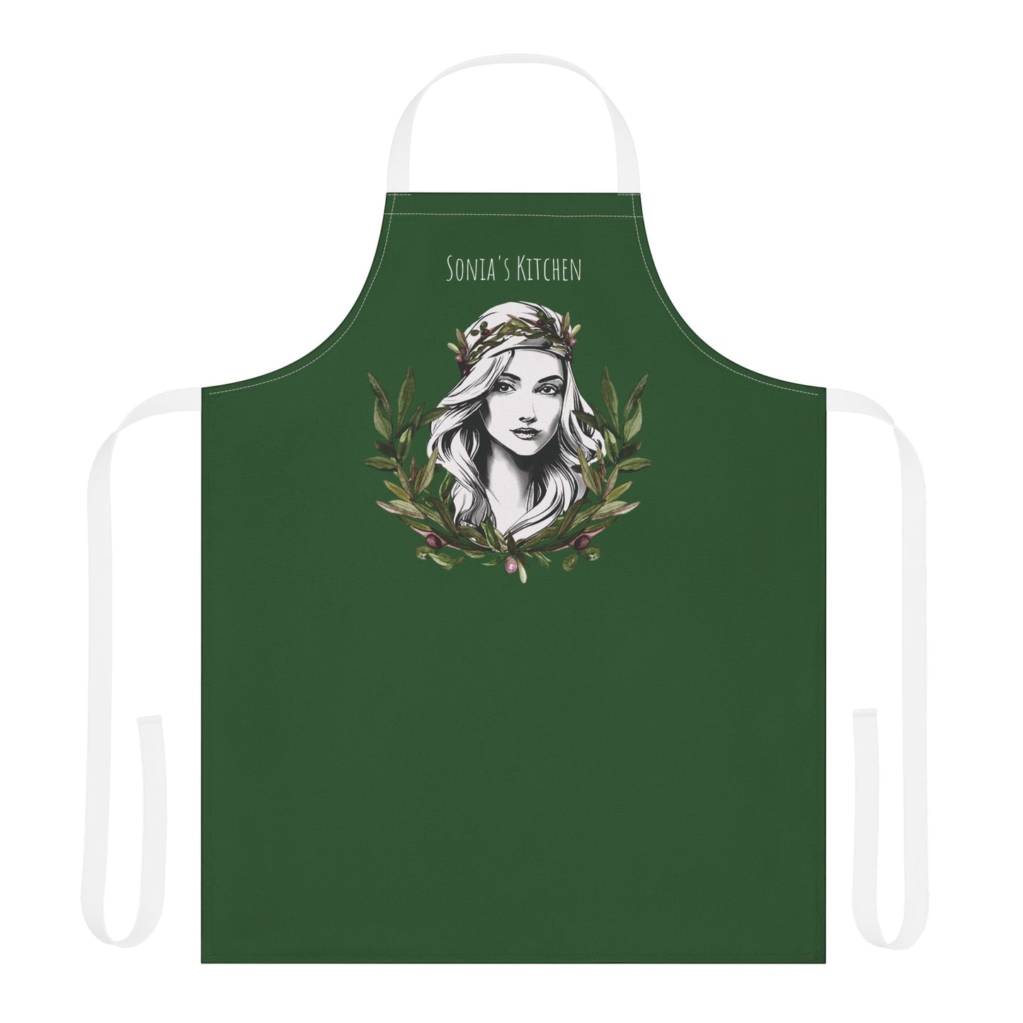 Personalized Pita Girl Wreath Apron with 5-Color Straps - Perfect for Cooking & Gift Giving