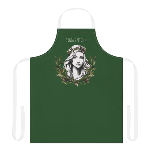 Personalized Pita Girl Wreath Apron with 5-Color Straps - Perfect for Cooking & Gift Giving