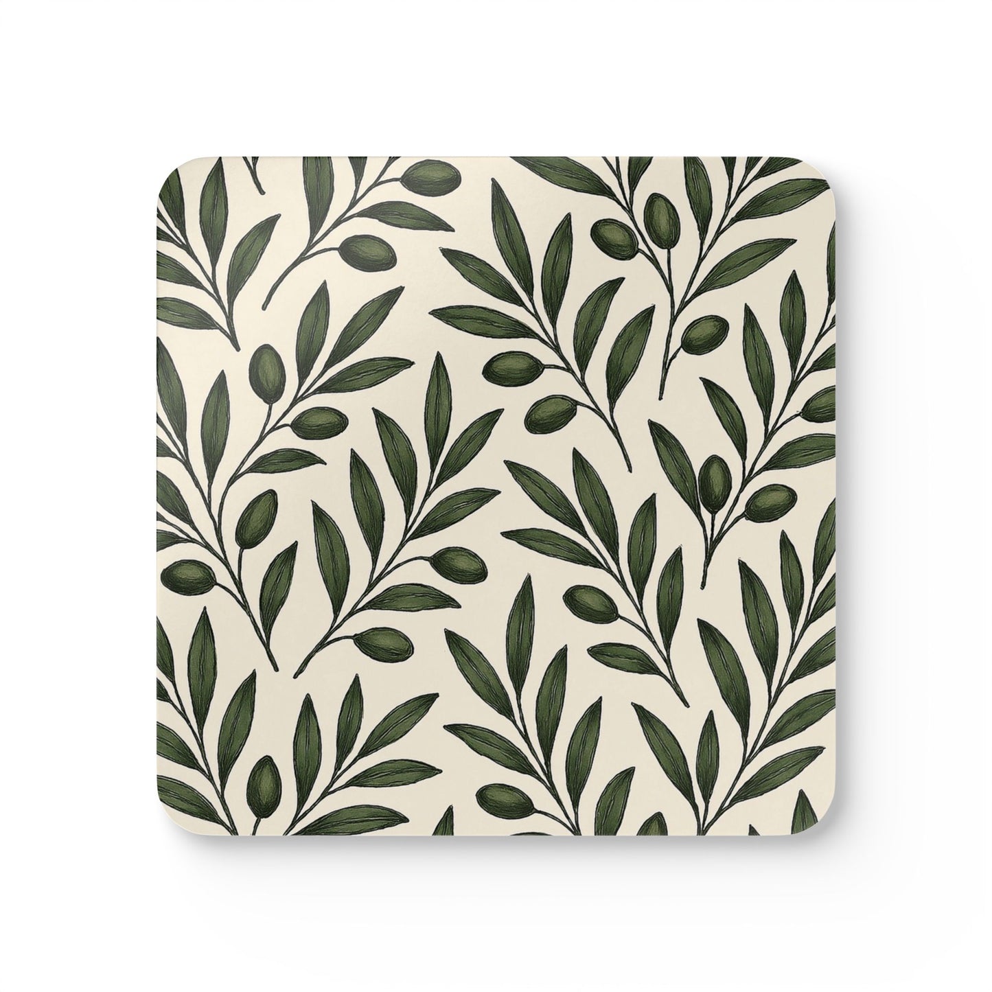 Pita Girl Olive Tree - 4 Piece Cork Coaster Set