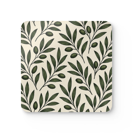 Pita Girl Olive Tree - 4 Piece Cork Coaster Set