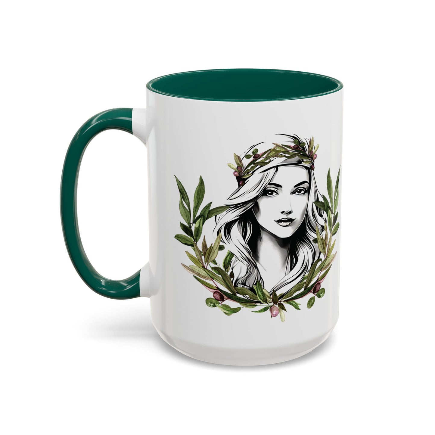 Pita Girl Coffee Mug - 15oz Beautiful Herbal Design