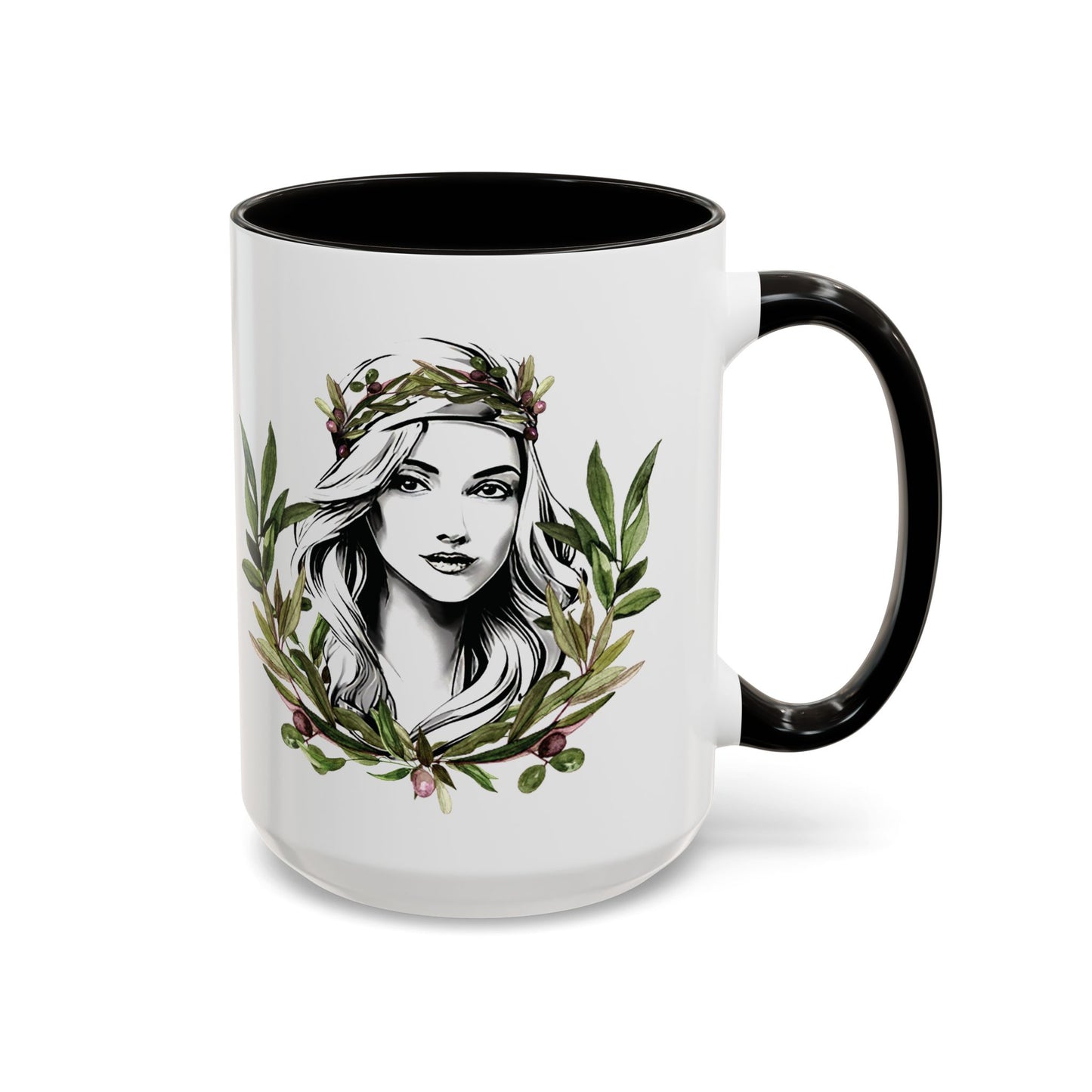 Pita Girl Coffee Mug - 15oz Beautiful Herbal Design