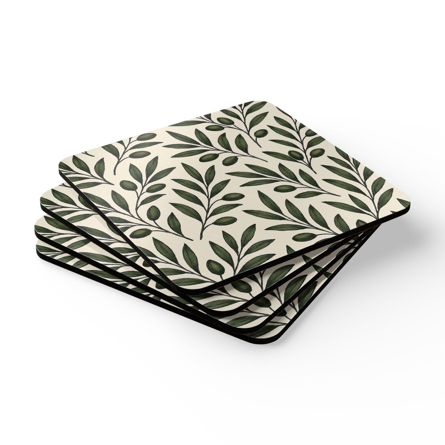 Pita Girl Olive Tree - 4 Piece Cork Coaster Set