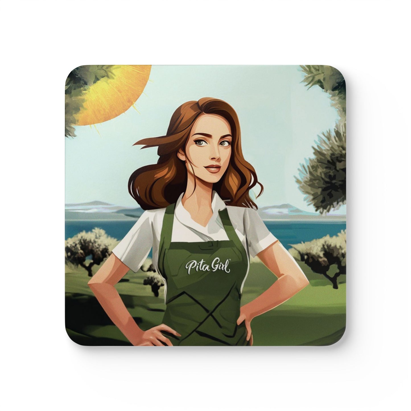Pita Girl- 4 Piece Cork Coaster Set
