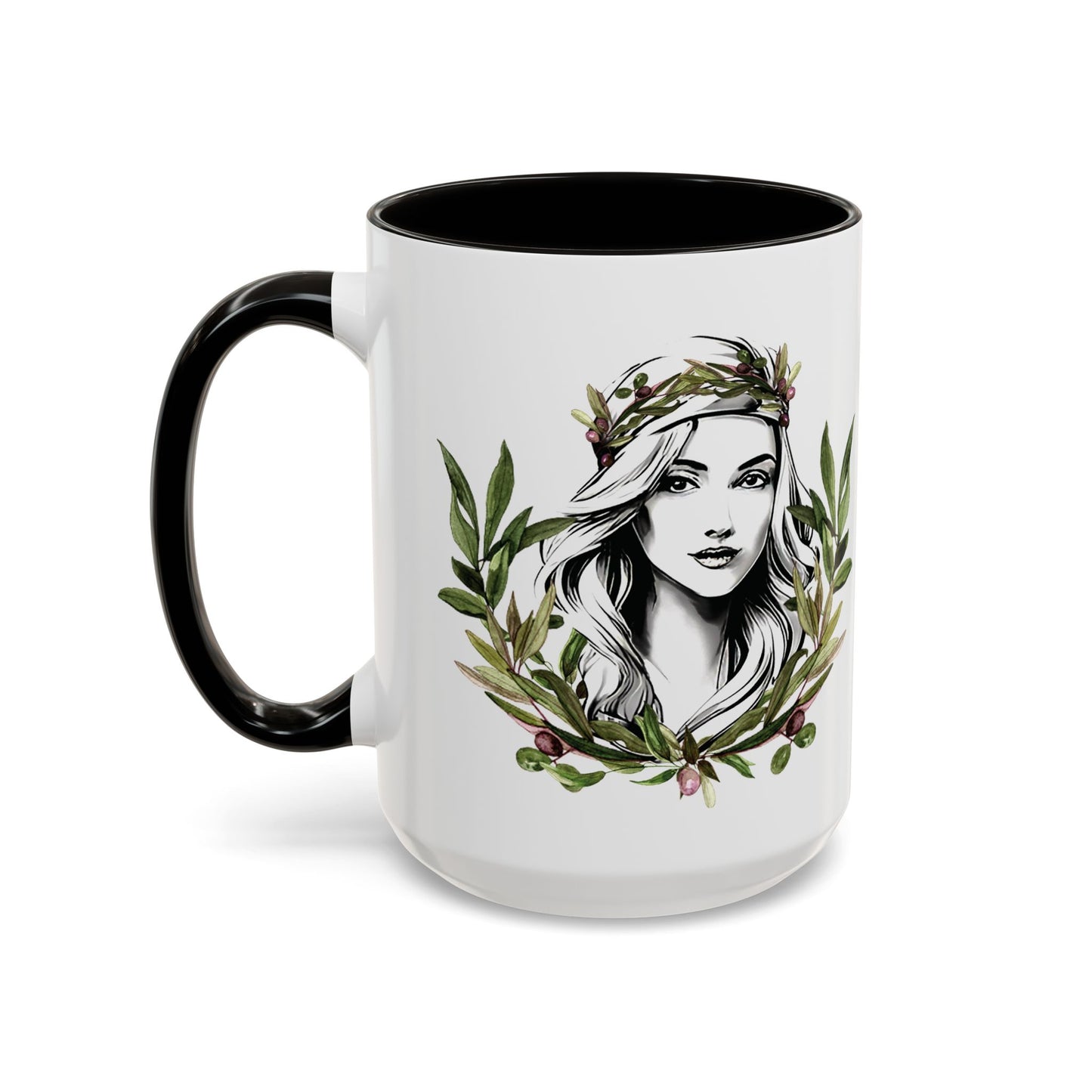 Pita Girl Coffee Mug - 15oz Beautiful Herbal Design